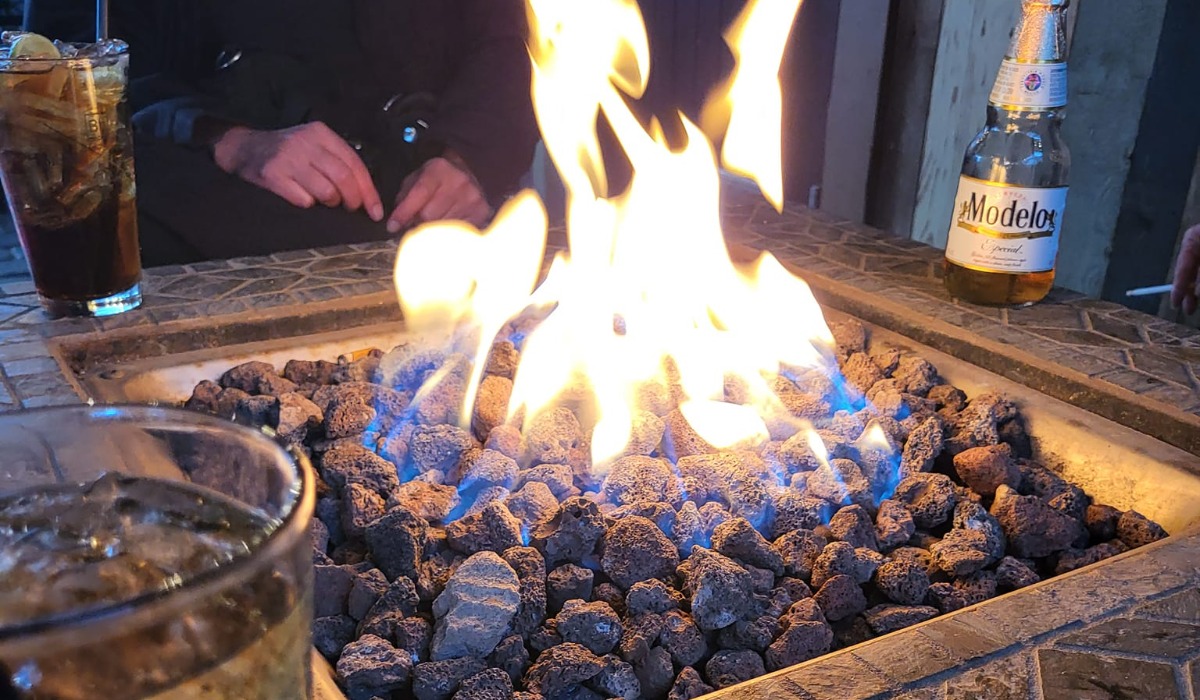 fire pit at bierhaus in mt angel